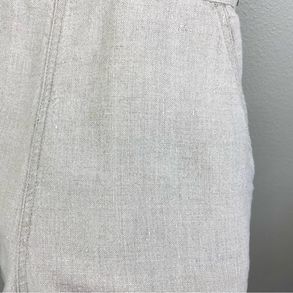 VTG The Territory Ahead Women's Small 100% Linen Tan Cinch Back Overall Shorts - Picture 8 of 16